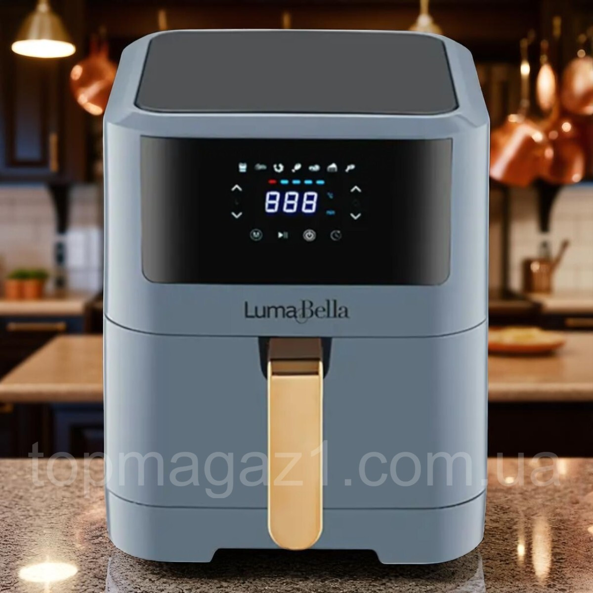 Електрична фритюрниця 8 л LumaBella 1800 Вт з антипригарною чашею сенсорна на 8 режимів, фото 1