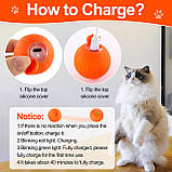 Інтерактивні іграшки з котячими м'ячами, інтелектуальні автоматичні рухливі іграшки з рухомими м'ячами для кошенят, фото 3