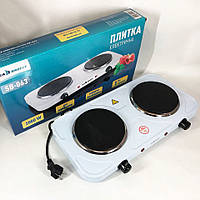 Електрична кухонна плита з двома дисками Sea Breeze SB-063 2000 Вт, Маленька електроплита настільна AZ-59