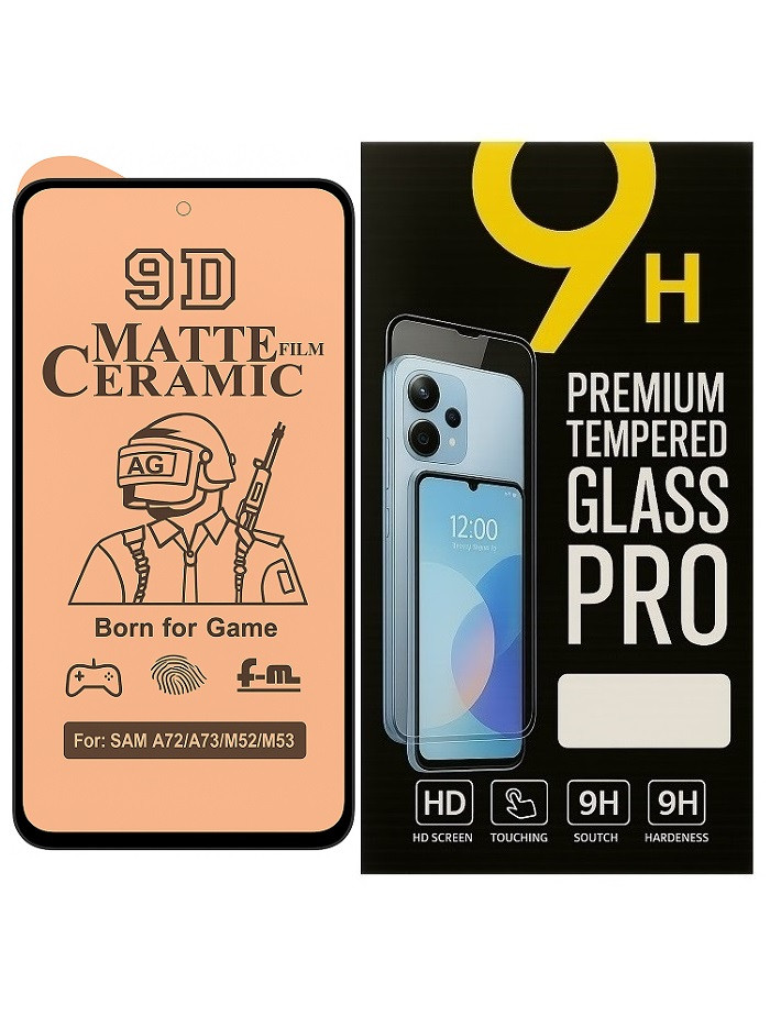 Протиударна захисна плівка Ceramics 9D для Samsung Galaxy A72 5G/ A726 з чорною рамкою, матова