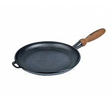 Сковорода для млинців Maysternya з дерев'яною ручкою d22 см h2,5 см чавун (220-25)