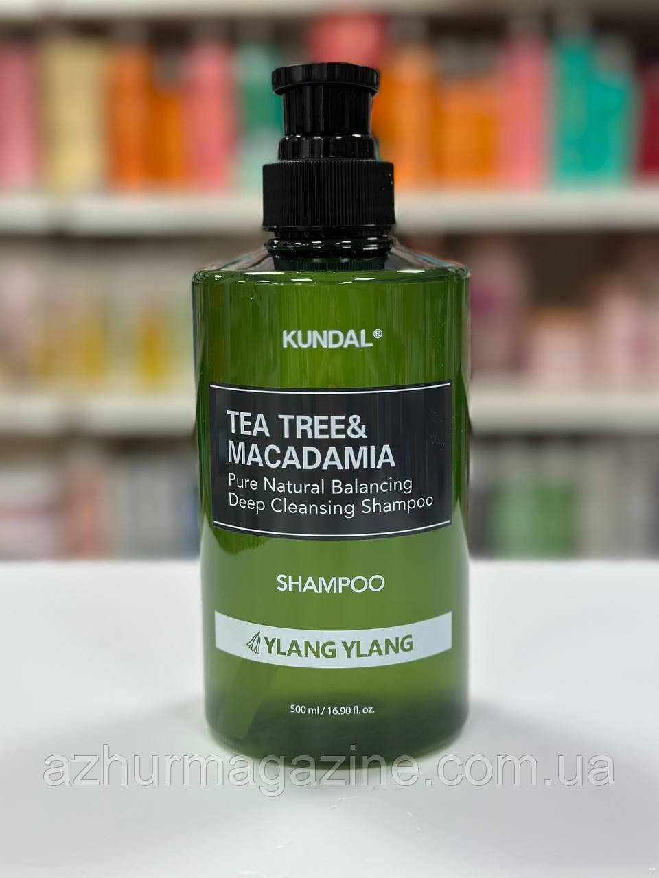 Балансуючий шампунь для жирної шкіри голови "Іланг-Іланг" Kundal Tea Tree & Macadamia Deep Cleansing Shampoo