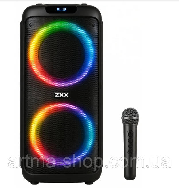 Акустична Bluetooth-колонка ZXX BIG Потужність 1000 Вт, з мікрофоном підлогова 25х56х24см, чорна ZX 5504