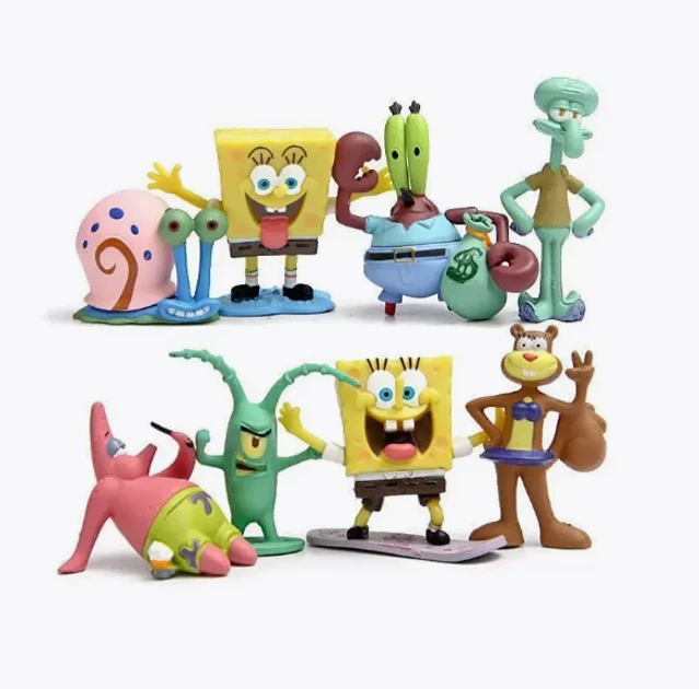 Набір ігрових фігурок SpongeBob SquarePants губка Боб Квадратні штани 8 шт, фото 1