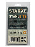 Біта викруткова хрестоподібна для великих навантажень PH2-90 мм, біта для 
шуруповерта 90 мм, біта STARKE ( 1 штука ), фото 2