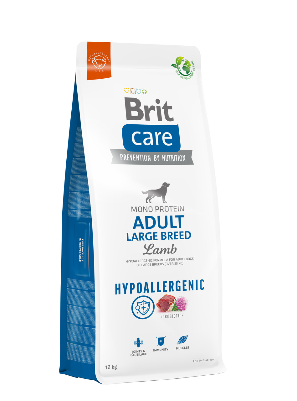 Сухий корм Brit Care Hypoallergenic Adult Large Breed Lamb Rice ягня рис корм для собак, 12кг