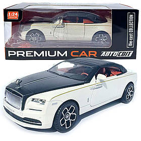 Машинка метал Rolls-Royce Dawn Spofec Ролс Ройс кабріолет білий 1:24 відкр двері баг капот звук світло 22*6,5*8см (AP-2013)