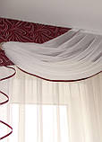 Жорсткий ламбрекен зі шторою Firanka Стайл 3м бордовий зі сріблястим (49_3ж), фото 2