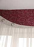 Жорсткий ламбрекен зі шторою Firanka Стайл 3м бордовий зі сріблястим (49_3ж), фото 3