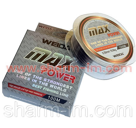 Волосінь Weida Max Power Line 100 м, D-0.5 мм/19.6 кг Прозора, фото 1