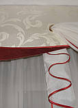 Жорсткий ламбрекен Firanka Стайл 3м молочний з бордовим (49_6ж), фото 4