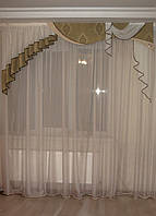 Жорсткий ламбрекен Firanka Стайл Damask 2м зелений c салатовим (49_8ж)