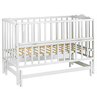 Ліжечко дитячий маятник із відкидним бортиком ТМ Кузя "Анастасія-2" Сіре