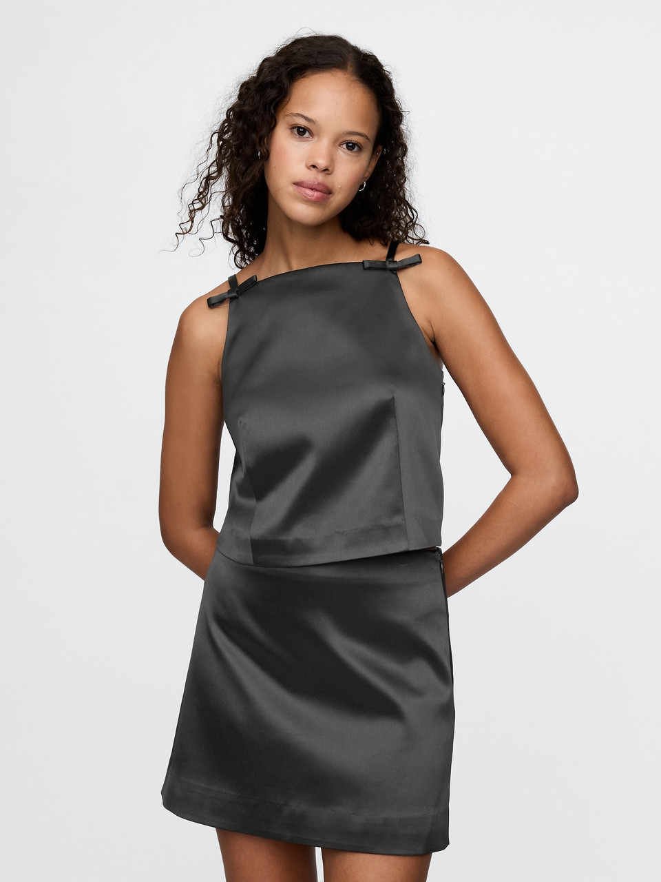 УЦІНКА Сатиновий топ GAP 1159836499 (Чорний S), фото 1