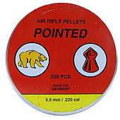 Пульки, кульки для пневматичної гвинтівки Pointed Style Germany 5.5 мм, 1.09 г, 250 шт