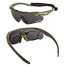 Тактичні окуляри Daisy X-10-X-олива з поляризацією та 3 змінними лінзами збільшена товщина лінз, фото 6