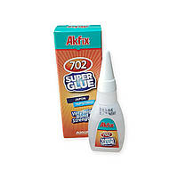 Супер клей Akfix 702 GA020 25 гр швидкосхоплюючий, прозорий