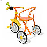 Триколісний велосипед М 5335 для дітей 1.5–4 років, гумові колеса, клаксон, сталева рама, до 25 кг, фото 3