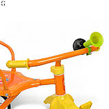 Триколісний велосипед М 5335 для дітей 1.5–4 років, гумові колеса, клаксон, сталева рама, до 25 кг, фото 5