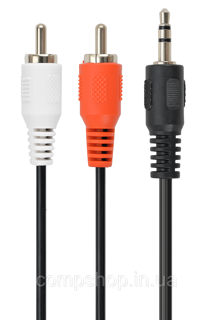 Кабель аудіо Cablexpert 3.5мм - 2хRCA (M/M), 20м, Black (CCA-458-20M) (код 42693), фото 1