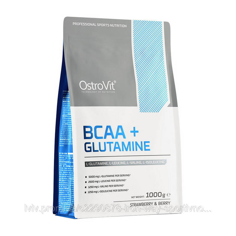 OstroVit BCAA+Glutamine (1 kg, lemon), фото 1