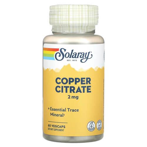 Solaray Copper Citrate 2 mg 60 рослинних капсул, фото 1