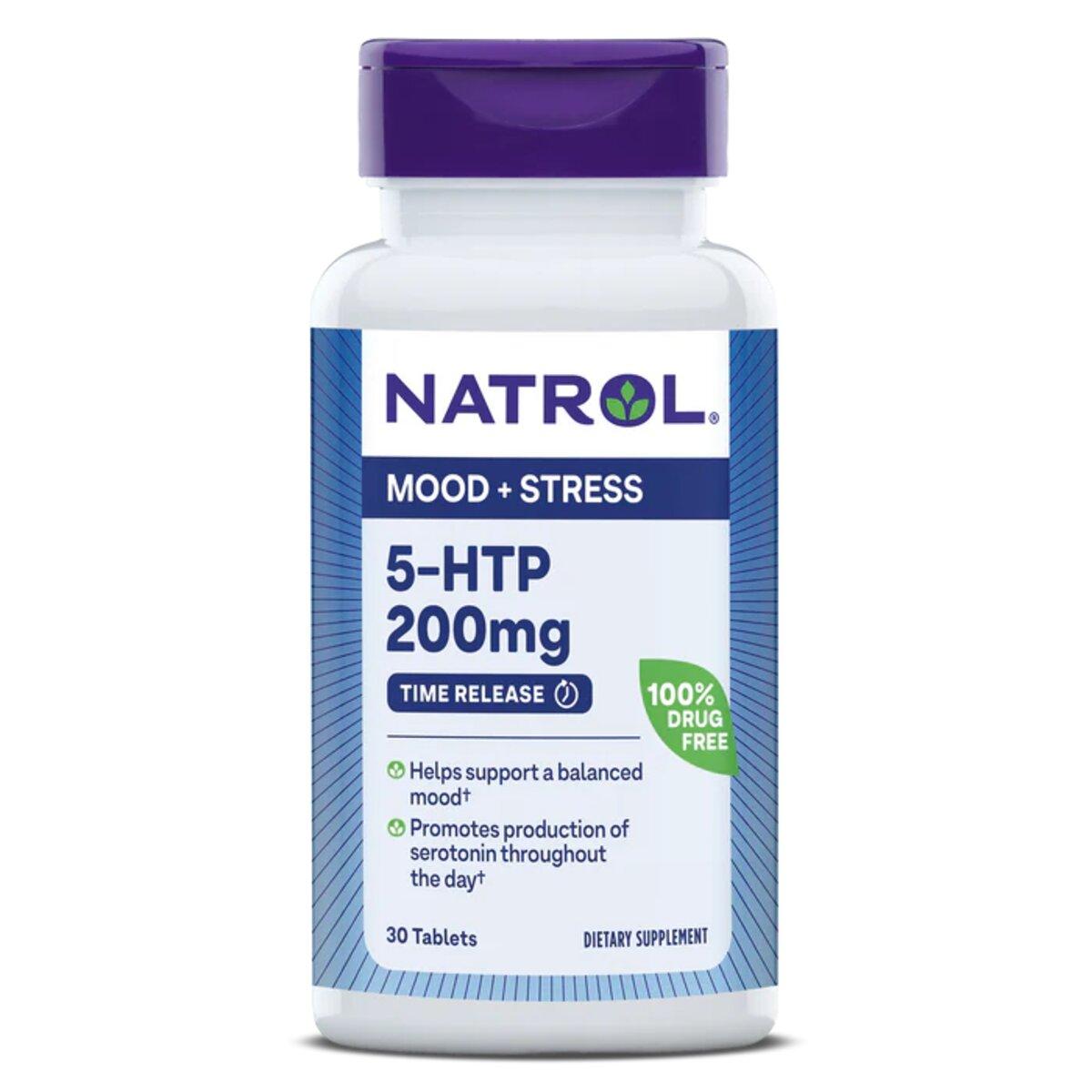 5-HTP (Гідрокситриптофан) повільного вивільнення, 200 мг, 5-HTP, Natrol, 30 таблеток, фото 1