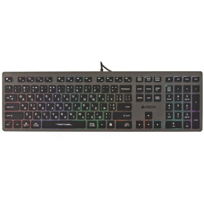 Клавіатура A4Tech Fstyler FX60H Grey Neon Backlit, фото 1