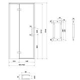 Двері душової кабіни Larga 90х195 розпашні лівосторонні, профіль чорний, фото 2