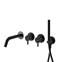 Змішувач для ванни та душу KOHLMAN AXEL BLACK + BOX прихованого монтажу