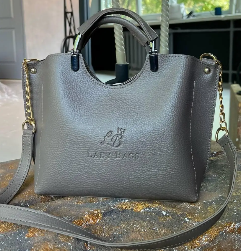 Класична жіноча сумка через плече капучино містка сумка з плечовим ременем велика сумка з екошкіри, фото 1