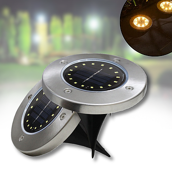 Світлодіодні садові ліхтарі із сонячною батареєю комплект 4 штуки 489-2 LED8 D12 см