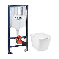 Комплект 4 в 1: Інсталяція Grohe Rapid SL 3 в 1 38772001 + Унітаз підвісний безперечний Kroner Eifel