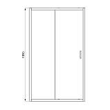 Душові двері розсувні, двоелементні Line Pro 1200мм, black matt, скло 6мм grape, фото 3