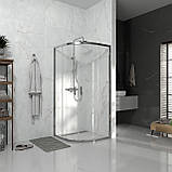 Душова кабіна розсувна, напівкругла Line ARC 800*800мм, хром, cкло 6мм прозоре, фото 2