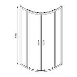 Душова кабіна розсувна, напівкругла Line ARC 800*800мм, хром, cкло 6мм прозоре, фото 3