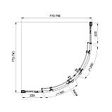 Душова кабіна розсувна, напівкругла Line ARC 800*800мм, хром, cкло 6мм прозоре, фото 4