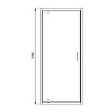 Душові двері відкривні, одноелементні Line Pro 900 мм, chrome, скло 6мм clear, фото 4