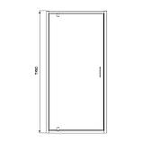 Душові двері відкривні, одноелементні Line Pro 1000 мм, chrome, скло 6мм clear, фото 4