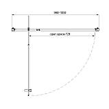 Душові двері відкривні, одноелементні Line Pro 1000 мм, chrome, скло 6мм clear, фото 6
