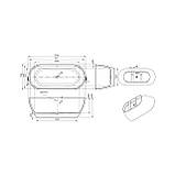 Ванна акрилова окремостояча суцільнолита AquaLuxe 1700x750 White/Matt Black з сифоном, фото 5