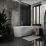 Ванна акрилова окремостояча суцільнолита PureLine 1600x800 White з сифоном, фото 3