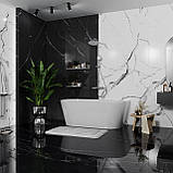 Ванна акрилова окремостояча суцільнолита пристінна Euforia 1600x750 White з сифоном, фото 3