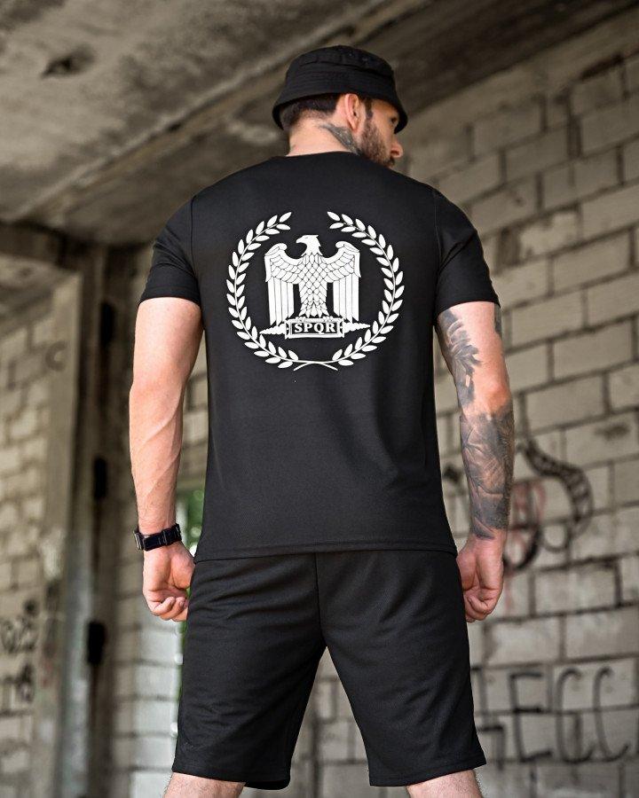 Літній комплект OBLIVION SPQR Black — футболка та шорти з вологовідвідного матеріалу Coolmax