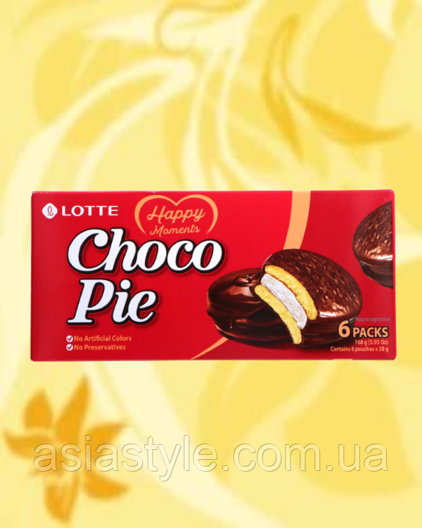 Печіво глазуровано, Печиво глазуроване, Choco Pie Chocolate Biscuits, Lotte, 168 г, Корея, Ч, фото 1