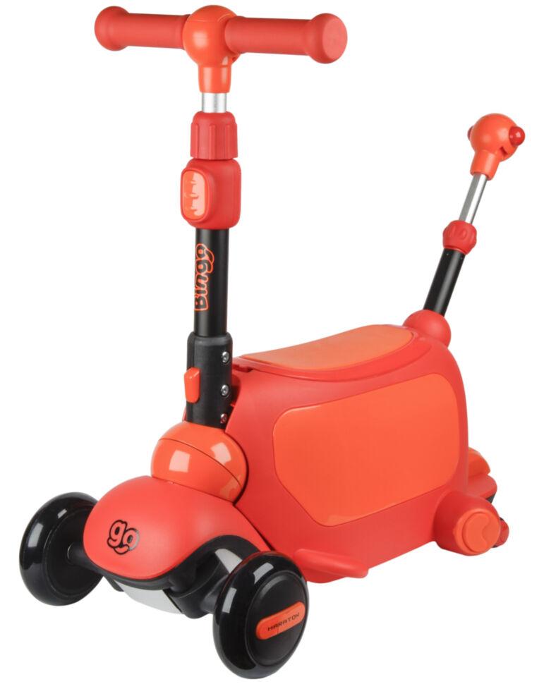 Самокат толкар Maraton Bingo Super 3 помаранчевий для дітей 1,5-4 роки висота 69-86 см, фото 1
