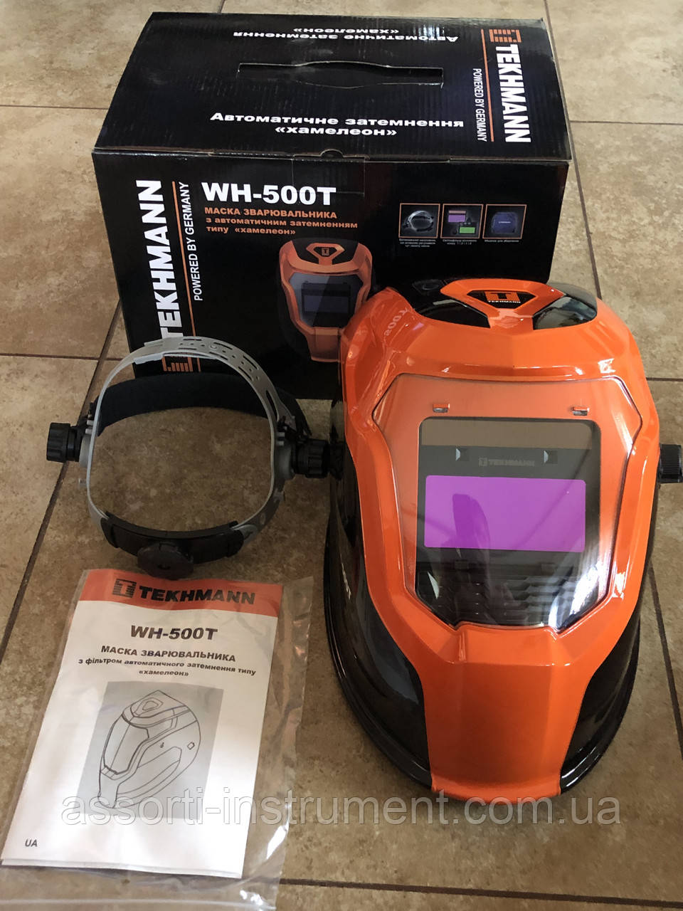 Зварювальна маска (щиток) хамелеон TEKHMANN WH-500T з фільтром автоматичного затемнення ГАРАНТІЯ 3 РОКИ!, фото 1