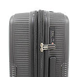 Набір валіз Франція (L M S-3шт) поліпропілен чорний/Airtex 251, фото 7