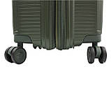 Набір валіз Франція (L M S-3шт) поліпропілен зелений/Airtex 251, фото 8