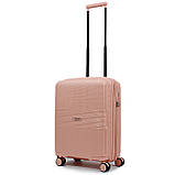 Набір валіз Франція (L M S-3шт) поліпропілен рожевий/Airtex 251, фото 4